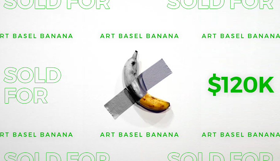 Art Basel Banana Eaten by Performance Artist