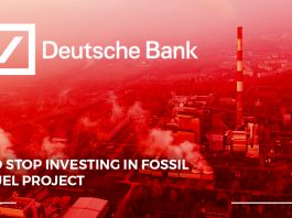 Deutsche Bank Stop Fossil Fuel Projects Investment